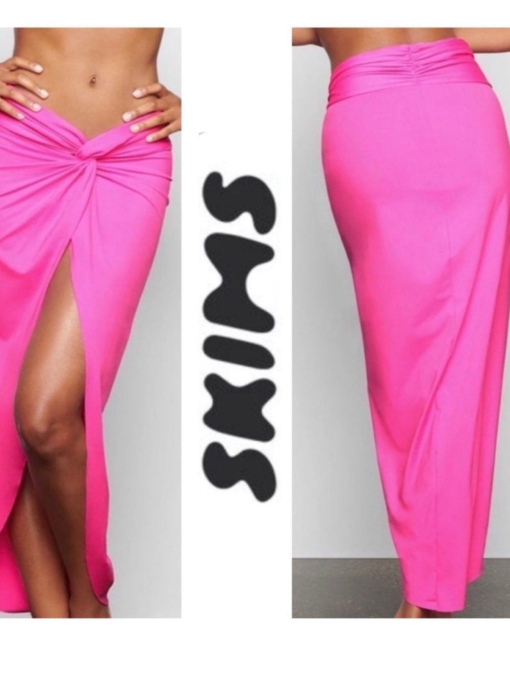 SKIMS Recycled Swim Sarong Skirt | Neon Orchid | Size 3X | NWT